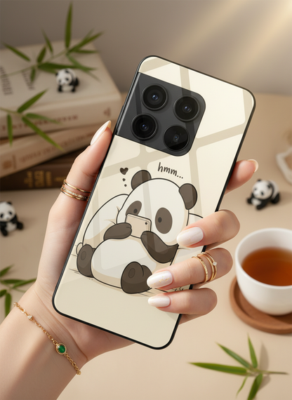 HMM Panda Glass Back Cover For One Plus 13, 12, 11, 10, Nord Series