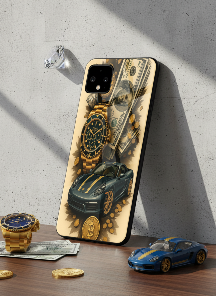 Crypto King Premium Glass Back Cover For Google Pixel 7,8,9,10 Series
