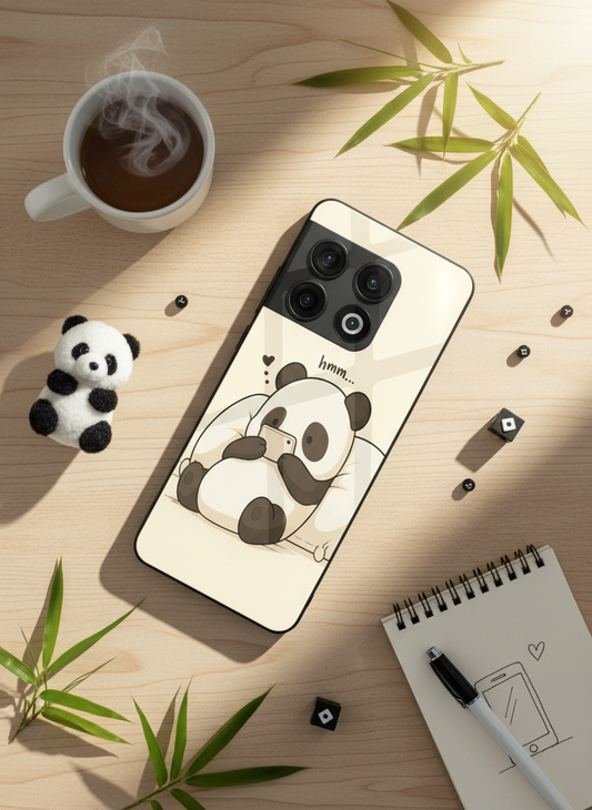 HMM Panda Glass Back Cover For One Plus 13, 12, 11, 10, Nord Series