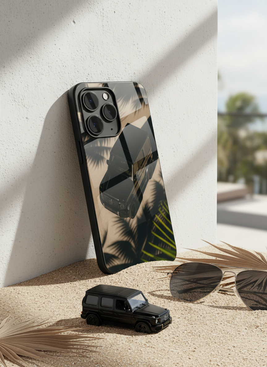 Shadow Drive Premium Glass Back Cover For iPhone 11-17 Models