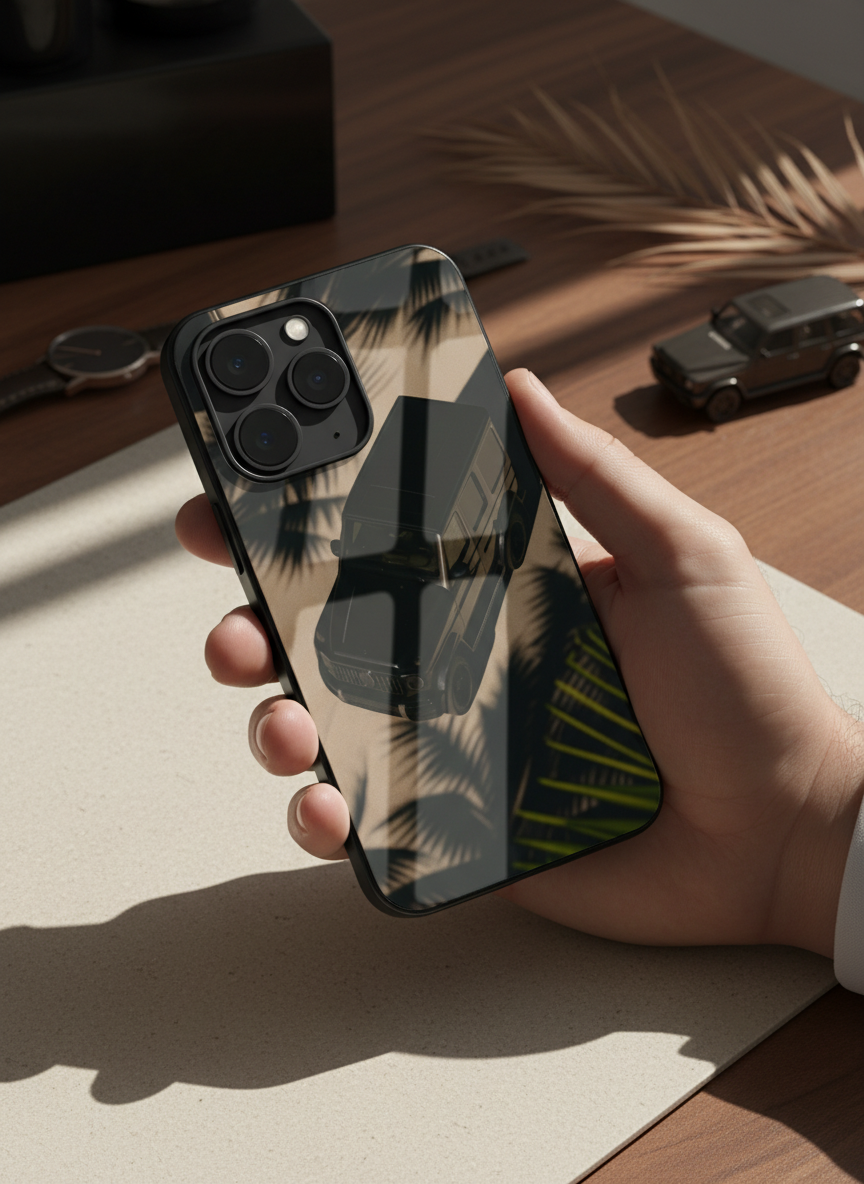 Shadow Drive Premium Glass Back Cover For iPhone 11-17 Models