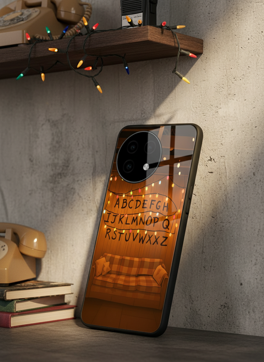 STRANGER THINGS- The Alphabet Wall Art Premium Glass Back Cover For One Plus 13, 12, 11, 10, Nord Series