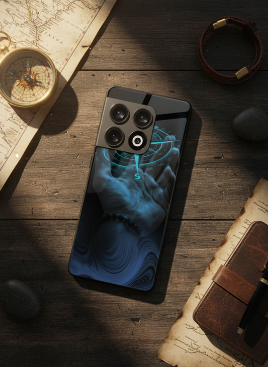 Neon Navigator Premium Glass Back Cover For One Plus 13, 12, 11, 10, Nord Serie