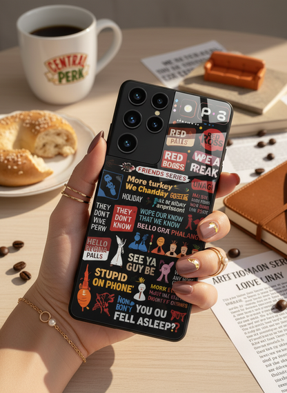 F.R.I.E.N.D.S Premium Glass Back Cover For Galaxy S, A, M & F Series