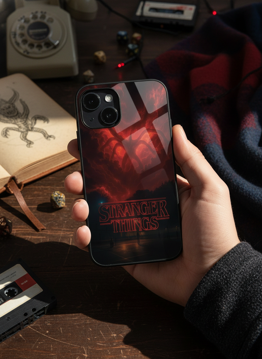 STRANGER THINGS- The Dark Overlord Premium Glass Back Cover For iPhone 11-17 Models