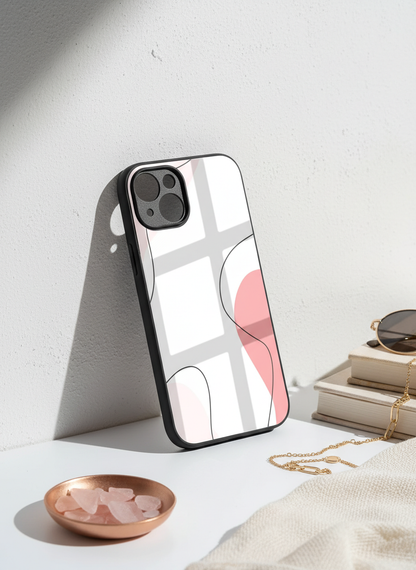 Clean Girl Aesthetics Premium Glass Back Cover For iPhone 11-17 Models