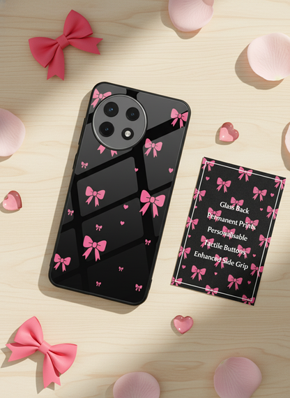 Glam Bow Premium Glass Back Cover For One Plus 13, 12, 11, 10, Nord Series