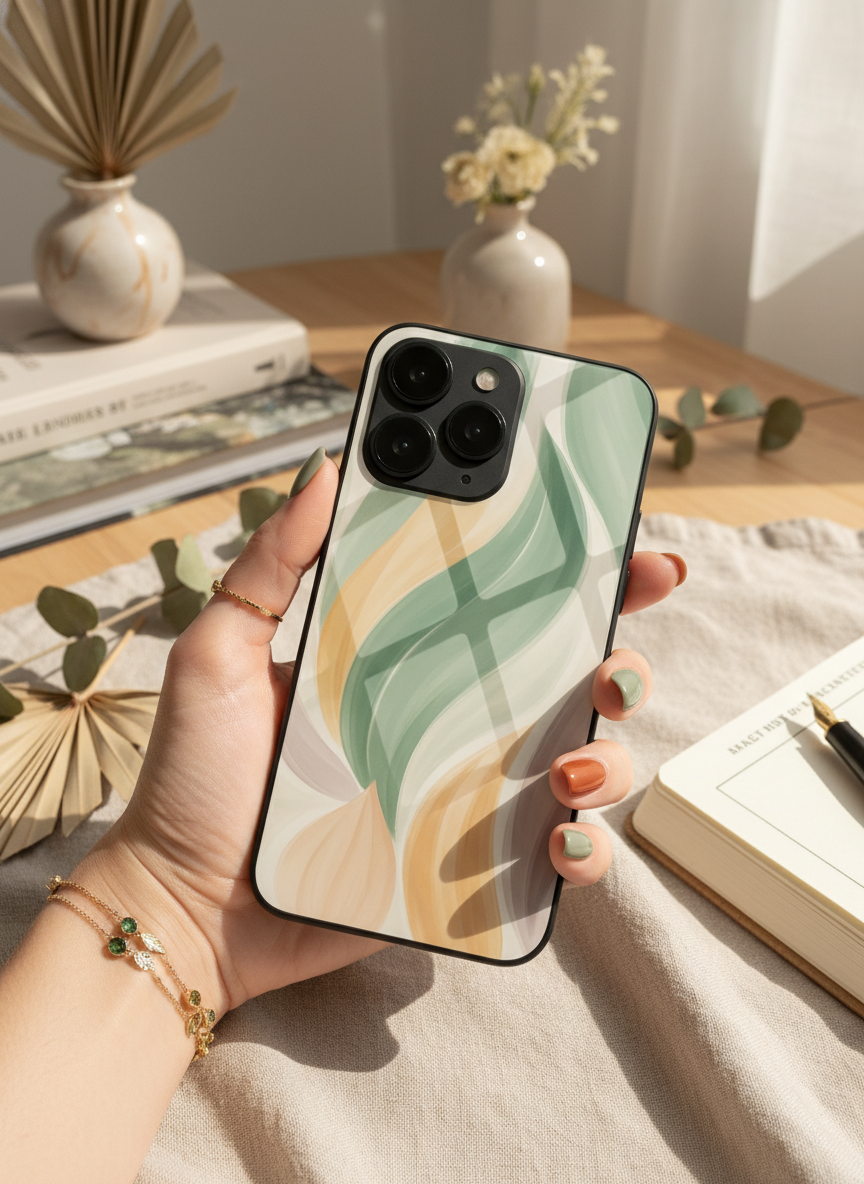 Artistic Touch Premium Glass Back Cover For iPhone 11-17 Models