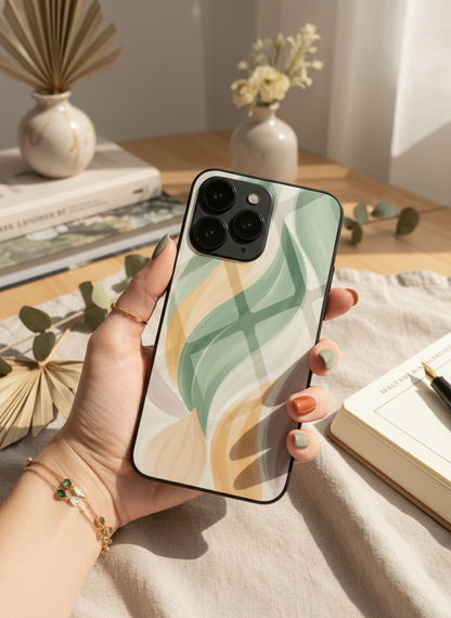 Artistic Touch Premium Glass Back Cover For iPhone 11-17 Models