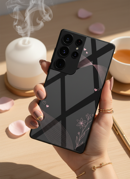 Velvet Bloom Personalised Premium Glass Back Cover For Galaxy S, A, M & F Series