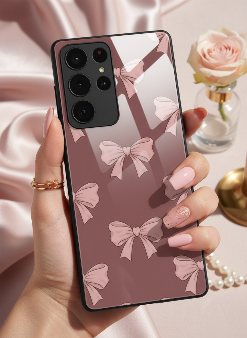 Blush Knots Premium Glass Back Cover For Galaxy S, A, M & F Series