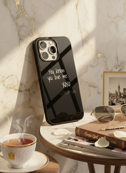 GOSSIP GIRL Scandal Script Premium Glass Back Cover For iPhone 11-17 Models