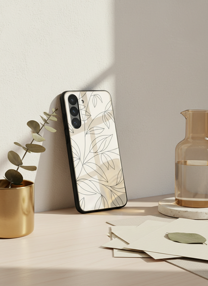 The Petal Sketch Premium Glass Back Cover For Galaxy S, A, M & F Series