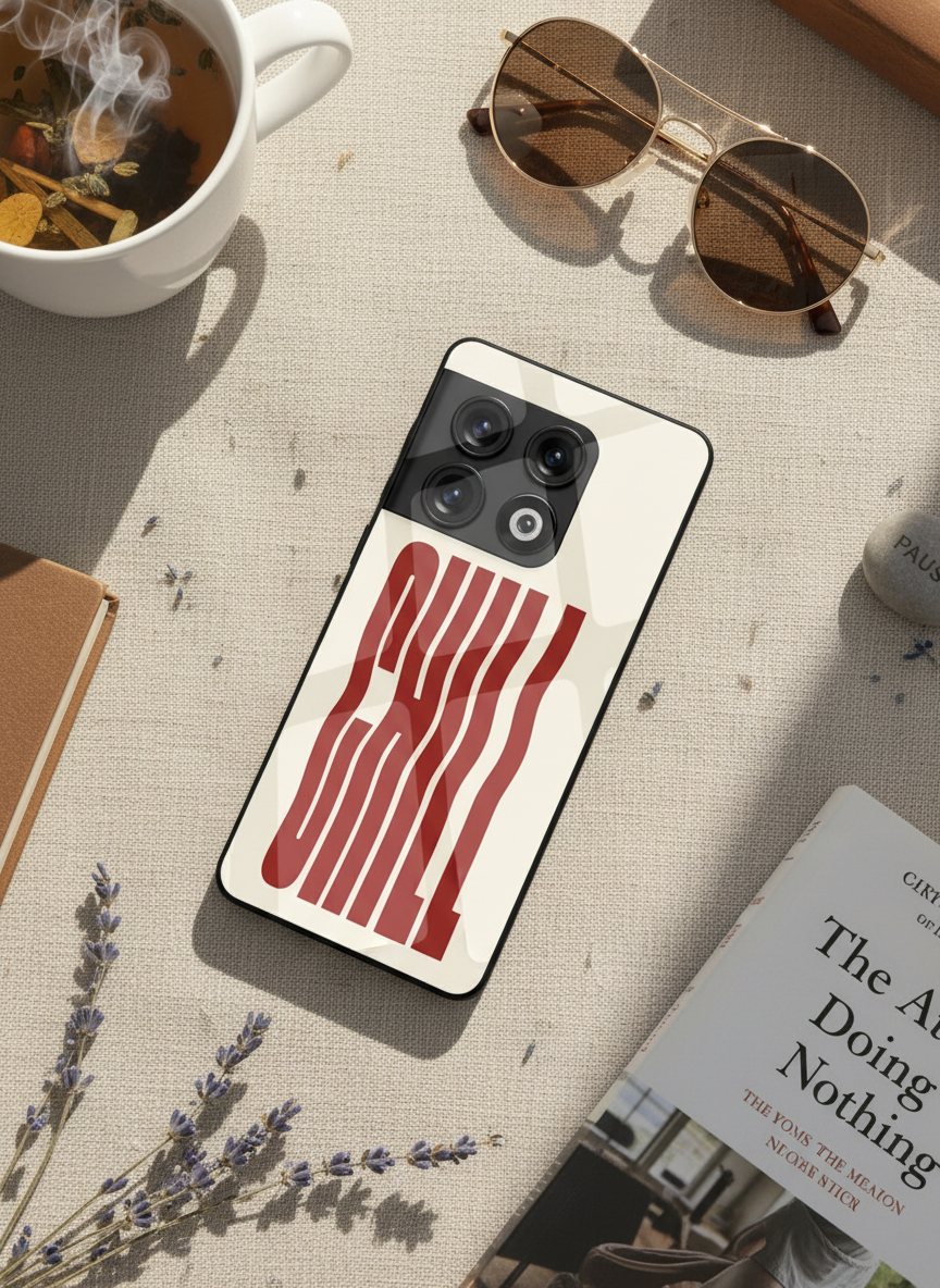 Stay Chill Glass Back Cover For One Plus 13, 12, 11, 10, Nord Series