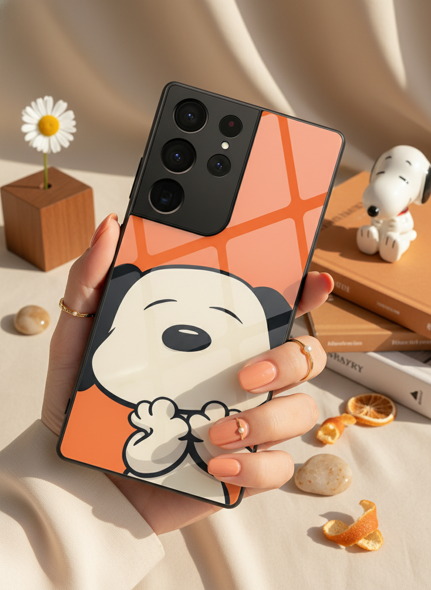 Puppy Love Premium Glass Back Cover For Galaxy S, A, M & F Series