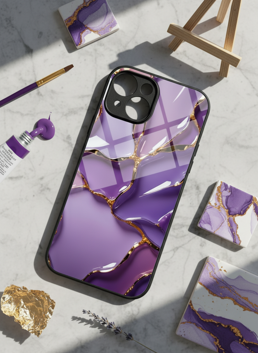 Amethyst Glaze Premium Glass Back Cover For iPhone 11-17 Models