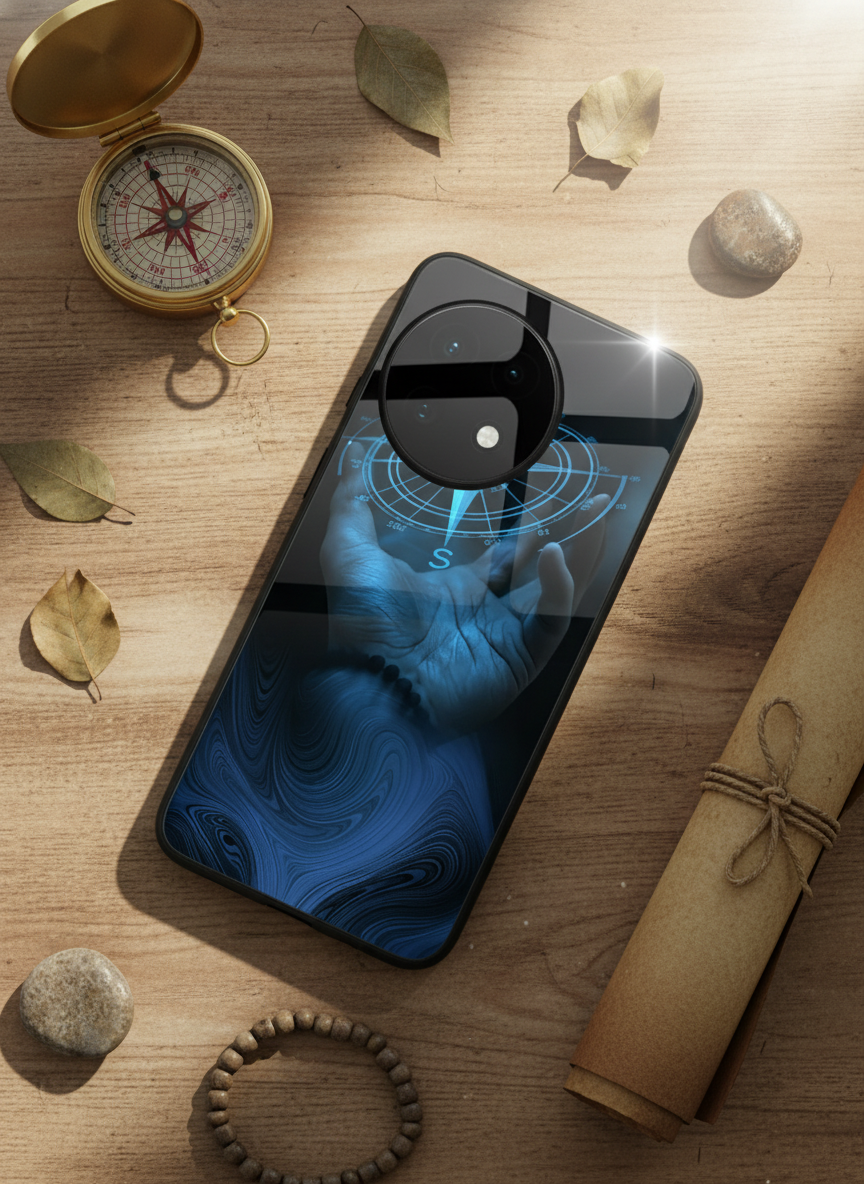 Neon Navigator Premium Glass Back Cover For One Plus 13, 12, 11, 10, Nord Serie