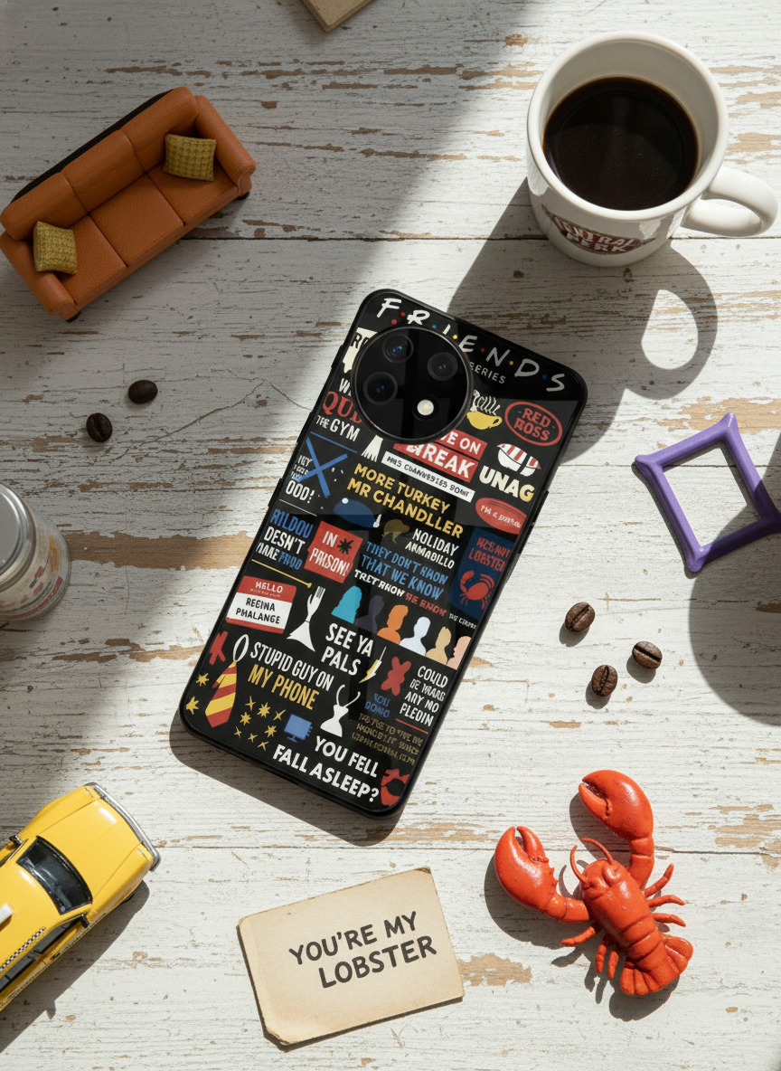 F.R.I.E.N.D.S Premium Glass Back Cover For One Plus 13, 12, 11, 10, Nord Series