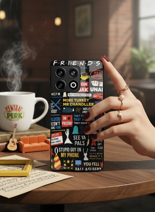 F.R.I.E.N.D.S Premium Glass Back Cover For One Plus 13, 12, 11, 10, Nord Series
