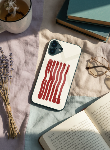 Stay Chill Premium Glass Back Cover For iPhone 11-17 Models