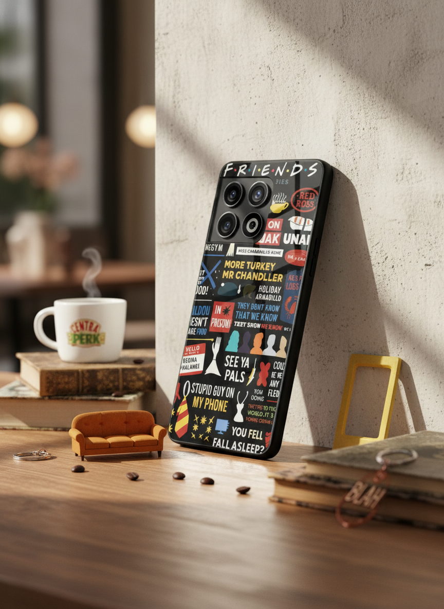 F.R.I.E.N.D.S Premium Glass Back Cover For One Plus 13, 12, 11, 10, Nord Series