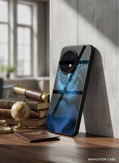 Neon Navigator Premium Glass Back Cover For One Plus 13, 12, 11, 10, Nord Serie