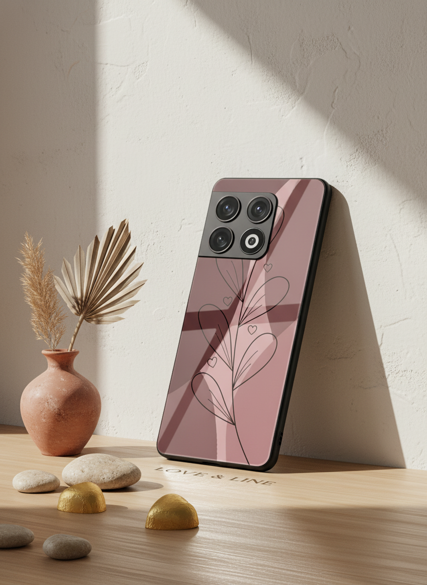 Blushing Petals Premium Glass Back Cover For One Plus 13, 12, 11, 10, Nord Series