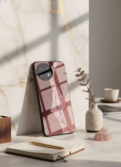 Blushing Petals Premium Glass Back Cover For One Plus 13, 12, 11, 10, Nord Series
