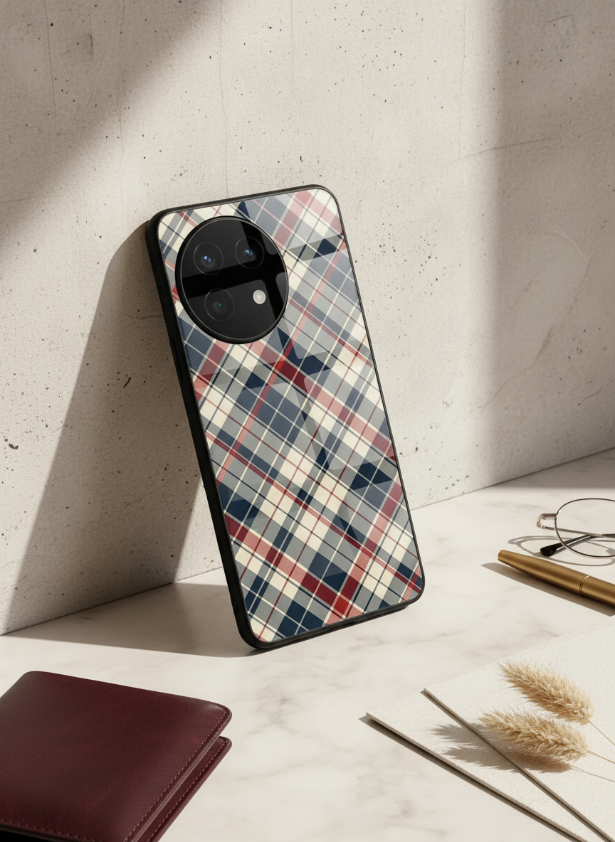 Plaid Perfection Glass Back Cover For One Plus 13, 12, 11, 10, Nord Series