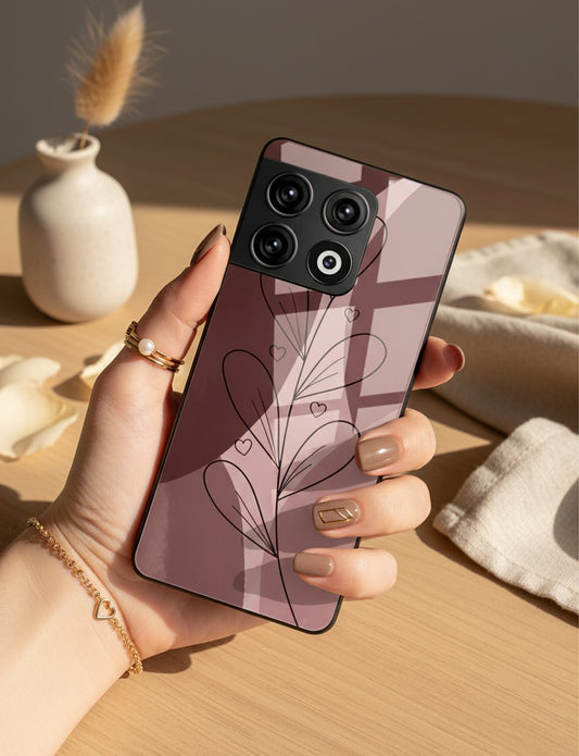 Blushing Petals Premium Glass Back Cover For One Plus 13, 12, 11, 10, Nord Series