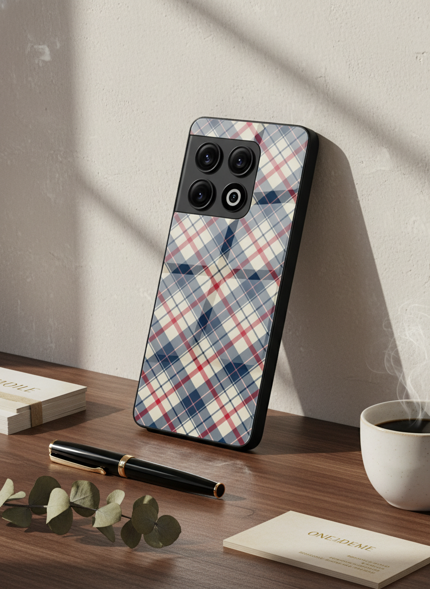 Plaid Perfection Glass Back Cover For One Plus 13, 12, 11, 10, Nord Series