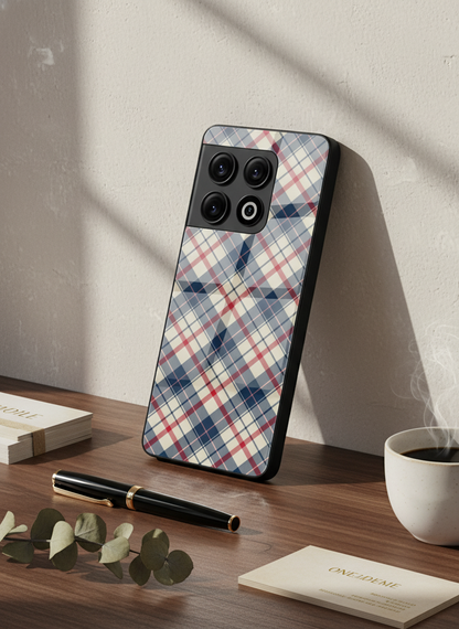 Plaid Perfection Glass Back Cover For One Plus 13, 12, 11, 10, Nord Series