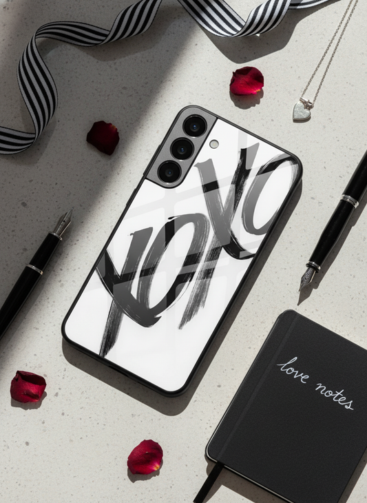 Bold XOXO Premium Glass Back Cover For Galaxy S, A, M & F Series