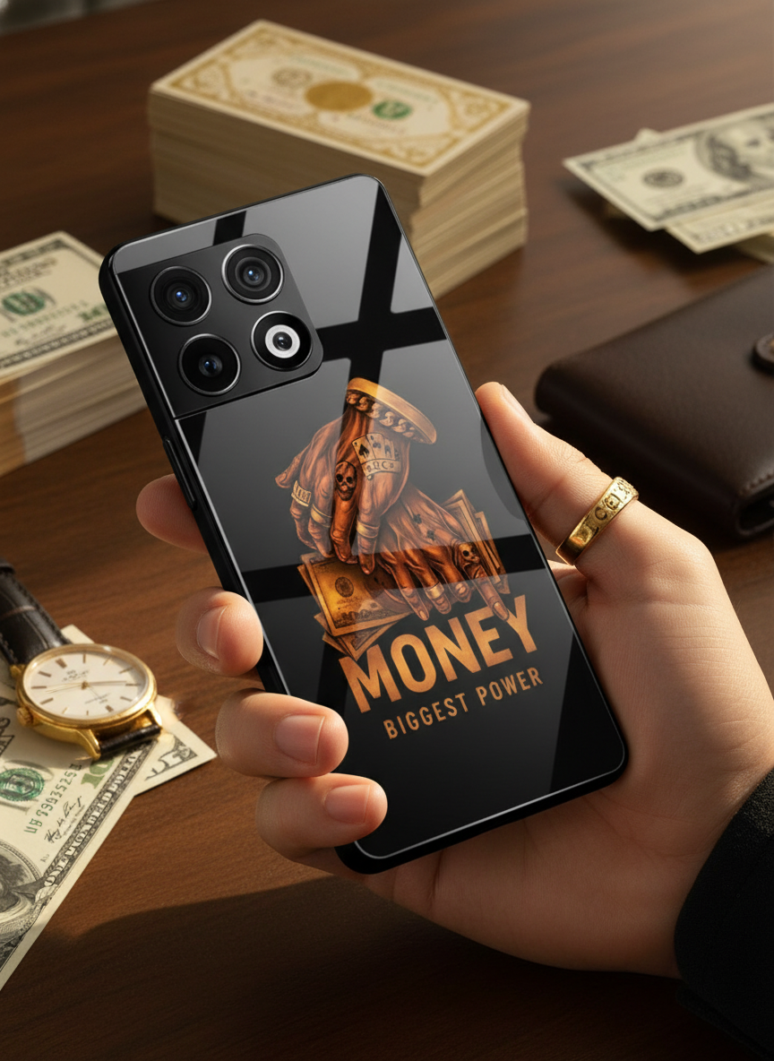 Cash Command Premium Glass Back Cover For One Plus 13, 12, 11, 10, Nord Series