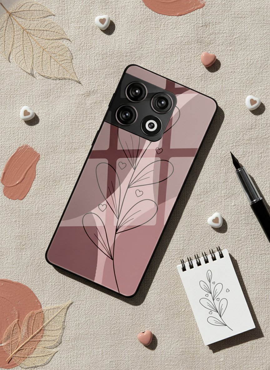 Blushing Petals Premium Glass Back Cover For One Plus 13, 12, 11, 10, Nord Series