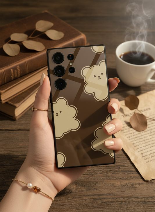 Teddy Overload Premium Glass Back Cover For Galaxy S, A, M & F Series