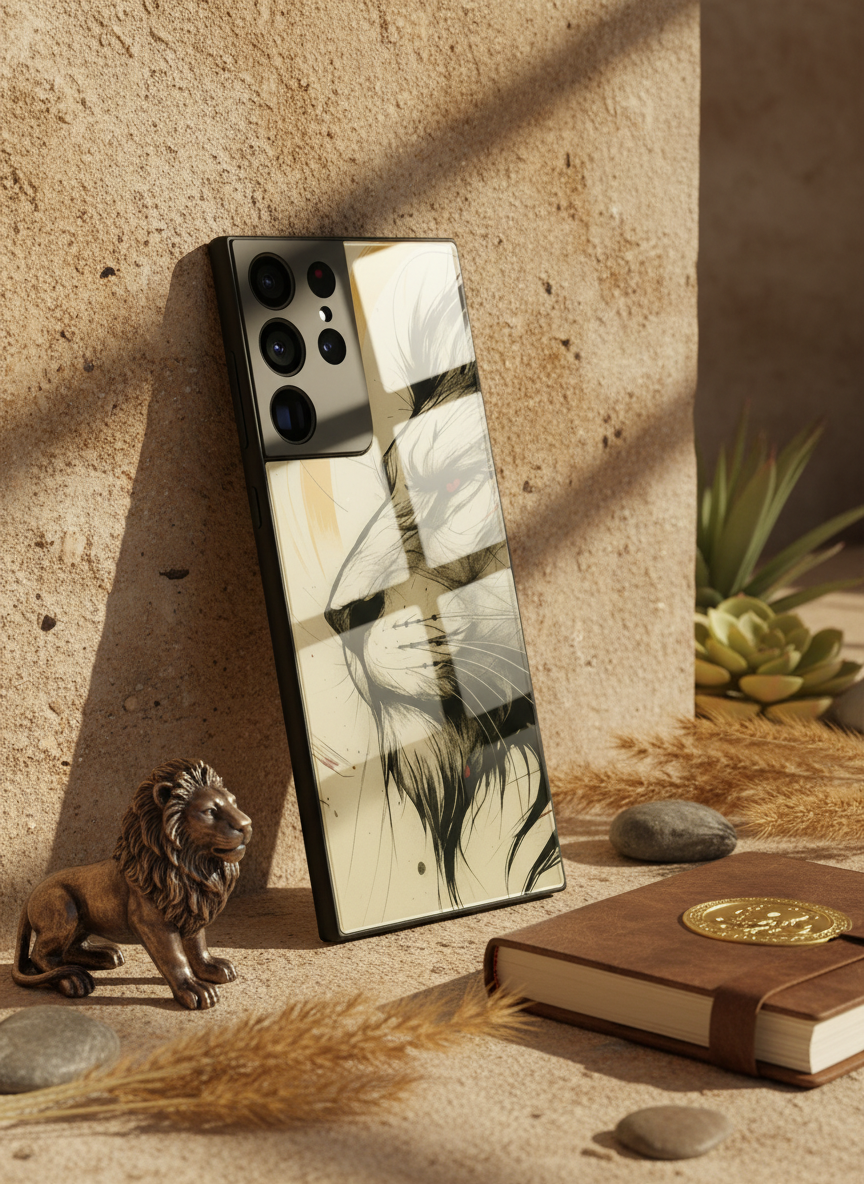 Roar Within Premium Glass Back Cover For Galaxy S, A, M & F Series
