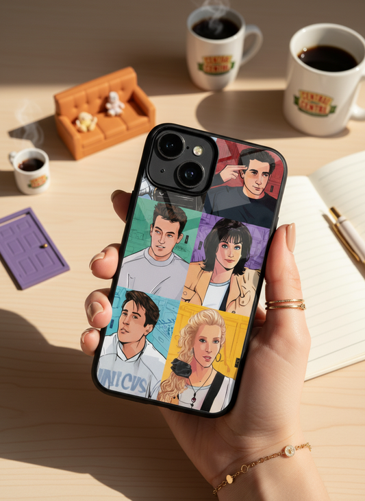 FRIENDS Retro Reels Premium Glass Back Cover For iPhone 11-17 Models