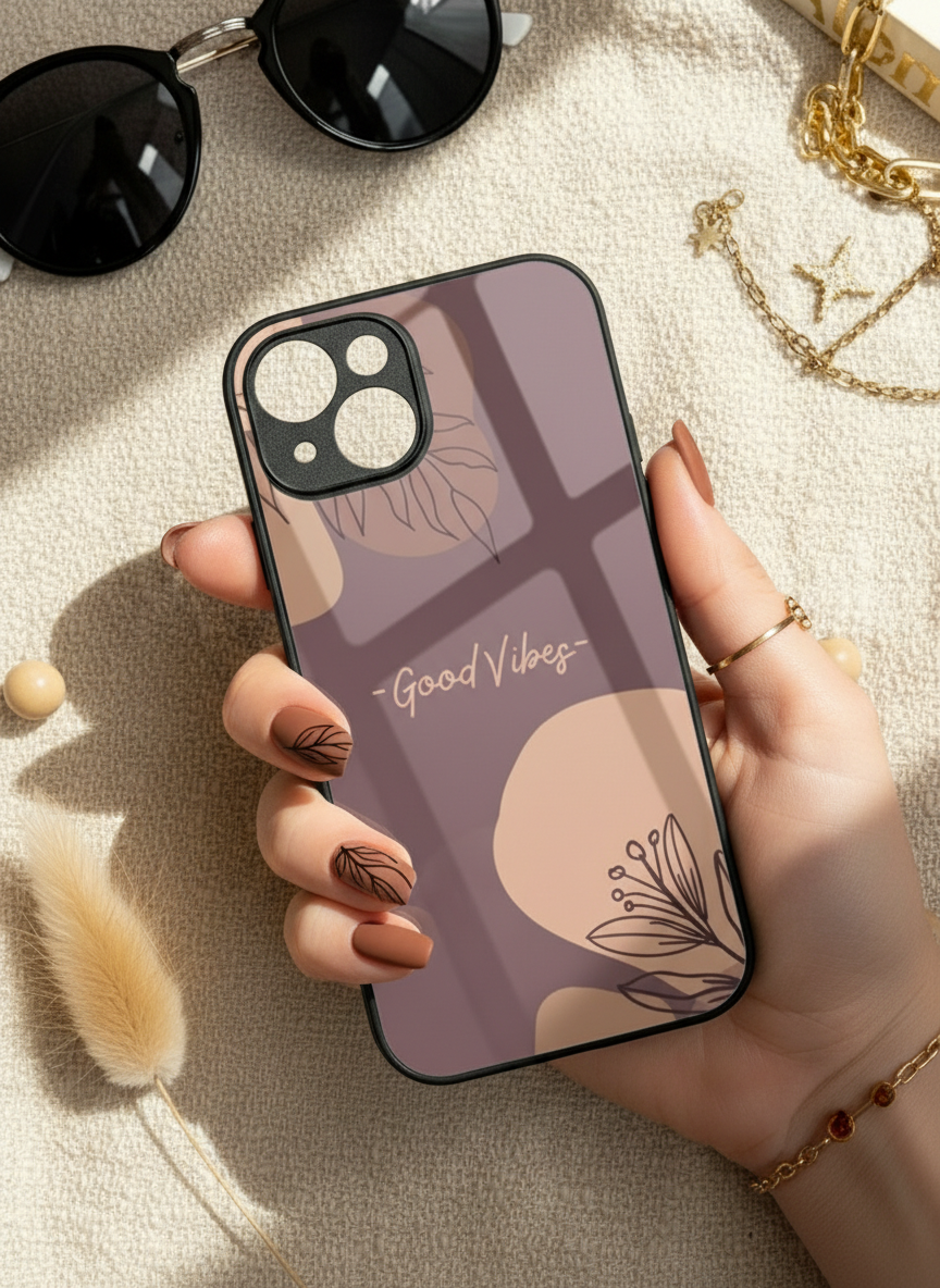 Calm Aura Premium Glass Back Cover For iPhone 11-17 Models