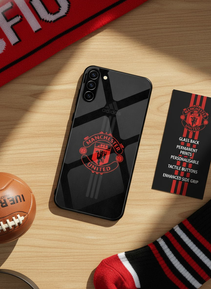 Dark Mode FC Premium Glass Back Cover For Galaxy S, A, M & F Series
