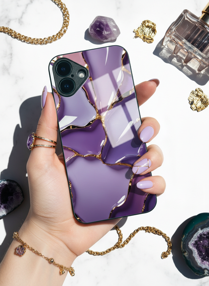 Amethyst Glaze Premium Glass Back Cover For iPhone 11-17 Models