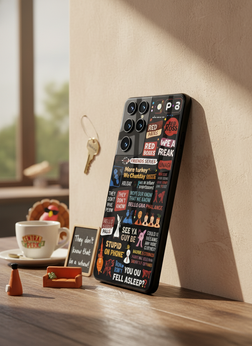 F.R.I.E.N.D.S Premium Glass Back Cover For Galaxy S, A, M & F Series