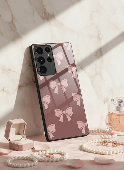 Blush Knots Premium Glass Back Cover For Galaxy S, A, M & F Series