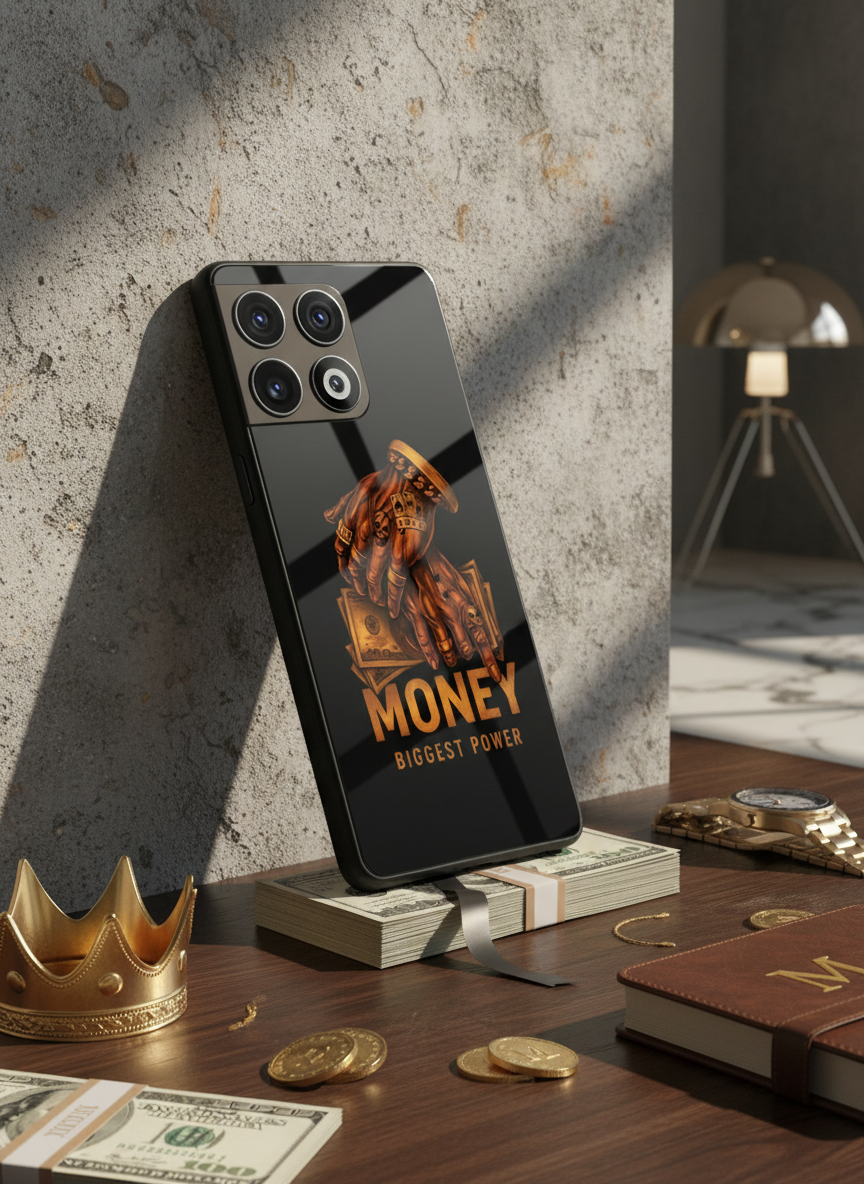 Cash Command Premium Glass Back Cover For One Plus 13, 12, 11, 10, Nord Series