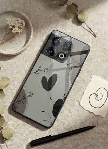 Muted Hearts Glass Back Cover For One Plus 13, 12, 11, 10, Nord Series
