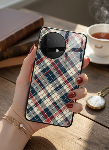 Plaid Perfection Glass Back Cover For One Plus 13, 12, 11, 10, Nord Series