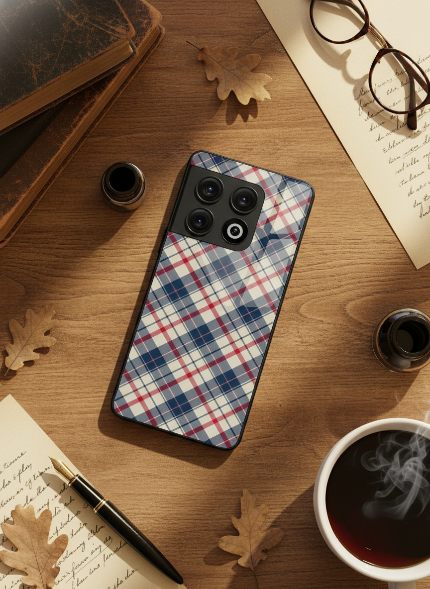 Plaid Perfection Glass Back Cover For One Plus 13, 12, 11, 10, Nord Series