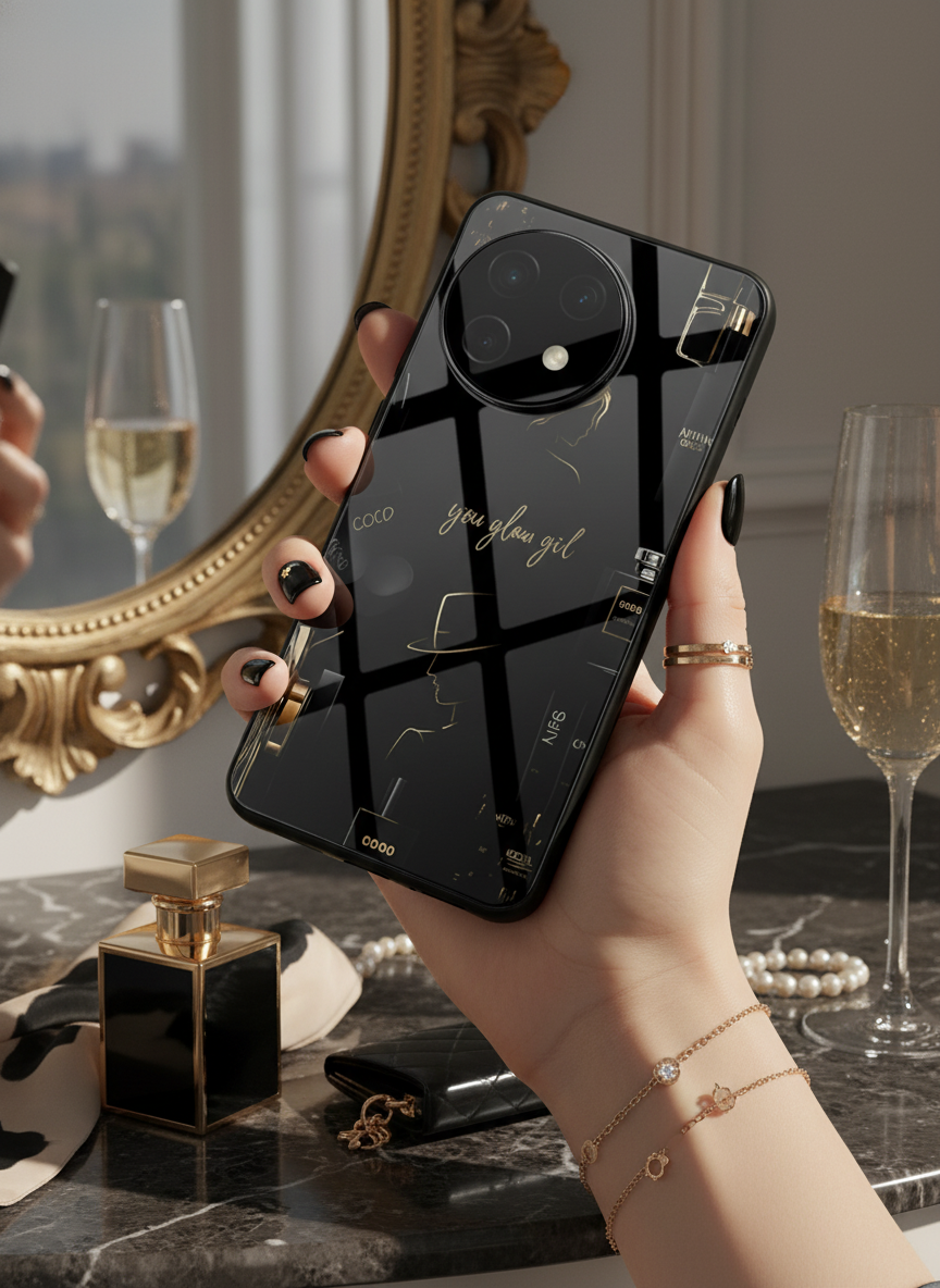 Glow & Grace Premium Glass Back Cover For One Plus 13, 12, 11, 10, Nord Series
