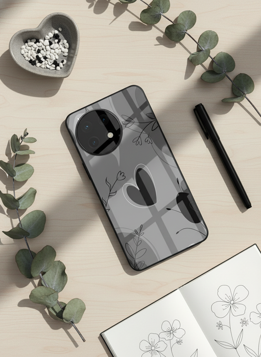 Muted Hearts Glass Back Cover For One Plus 13, 12, 11, 10, Nord Series
