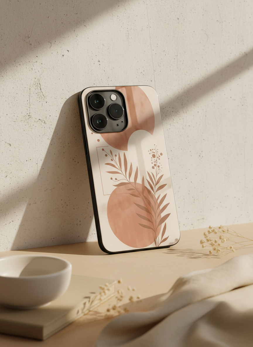 Blush Harmon Premium Glass Back Cover For iPhone 11-17 Models